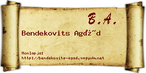 Bendekovits Agád névjegykártya